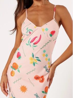 Petal & Pup, Frutti Satin Maxi Slipdress, Size L